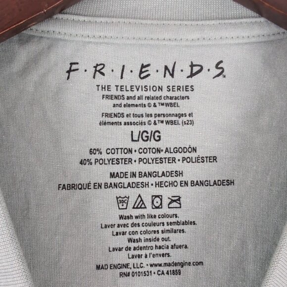 FRIENDS Unisex Green T-Shirt Cute Graphic Print Cartoon, Large - Picture 4 of 6